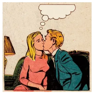 😢 Kuss, Paar, Liebe, Romantik, Comicstil telegram sticker