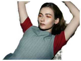 😏 Frau, Porträt, Model, Person, weiblich, sitzend telegram sticker