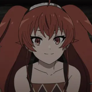 😊 anime, meisje, rood haar, glimlachend, cartoon telegram sticker