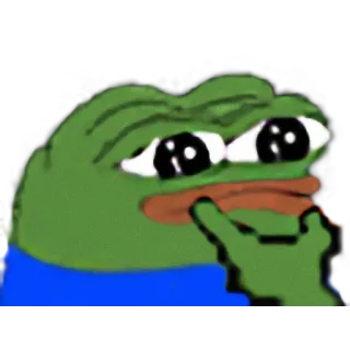 🤔 Pepe the Frog 表情包, 佩佩, 青蛙, 思考 telegram sticker