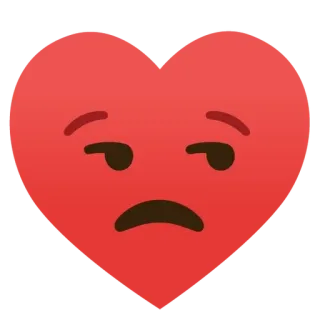 🌟 heart, emoji, disappointed, expression, sad, red telegram sticker