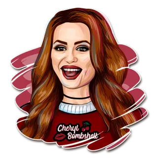 😃 Cheryl Blossom Riverdale Cheryl Bombshell Шерил Блоссом, Ривердейл, Фанатское творчество, Сериал, Подростковая драма, Рыжие волосы telegram sticker