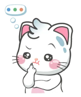 😐 cat, kitten, middle finger, offensive gesture, cute, cartoon, emoji telegram sticker