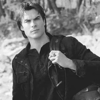 ▪️ Damon Salvatore The Vampire Diaries Ian Somerhalder, wampir, serial TV, nadprzyrodzone, aktor, dramat telegram sticker