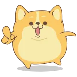 ☝️ dog, corgi, cute, animal, sticker, cartoon telegram sticker