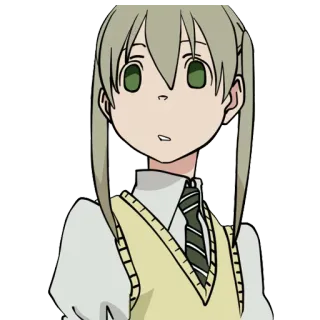 😶 Maka Albarn Soul Eater Anime, Maka Albarn, Soul Eater, Personaje, Uniforme escolar whatsapp sticker