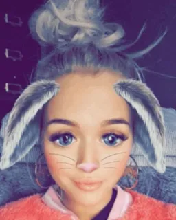 ☁️ tai thỏ, selfie, bộ lọc, phụ nữ, chân dung, dễ thương, vẻ đẹp, gương mặt telegram sticker
