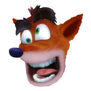 😜 Crash Bandicoot Crash Bandicoot, video game, character, marsupial, orange whatsapp sticker
