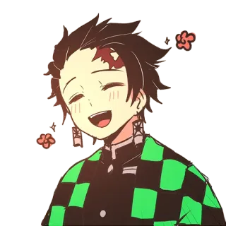 🥰 Tanjiro Kamado Demon Slayer anime, Thanh Gươm Diệt Quỷ, Tanjiro Kamado, hoạt hình, nhân vật, mỉm cười telegram sticker