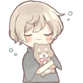 ☺️ จิบิ, น่ารัก, หมา, อนิเมะ, มังงะ, กอด telegram sticker