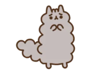 😔 chat, dessin animé, animal, mignon telegram sticker