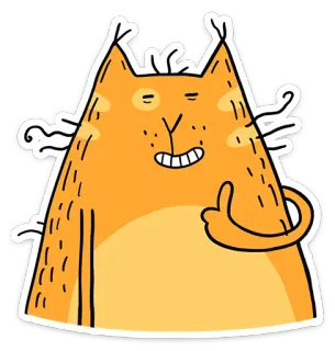 👍 gato, dedo do meio, desenho animado, adesivo, ofensivo telegram sticker