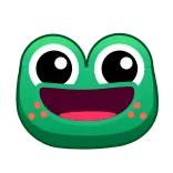 😀 żaba, emoji, kreskówka, zwierzę telegram sticker