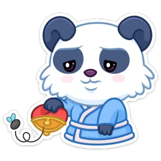 💸 Panda, Kreskówka, Słodki, Zwierzę, Kawaii, Dzwonek, Latać telegram sticker