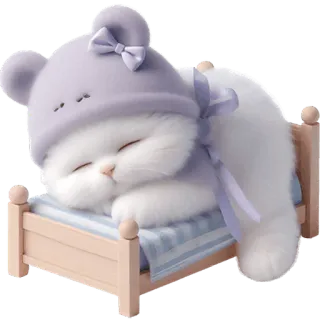 😴 gato, gatito, durmiendo, cama, lindo, animal, mascota telegram sticker