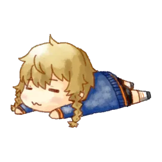 😵 anime, chibi, cute, sleepy, girl, cartoon telegram sticker