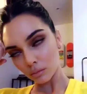 🙄 Kendall Jenner celebrità, donna, meme, faccia, modella telegram sticker