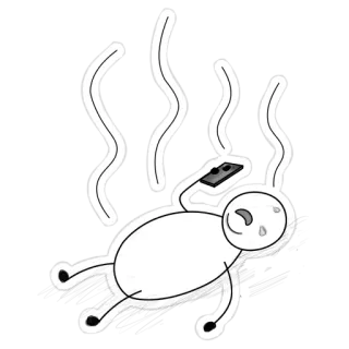 😫 boneco palito, controle remoto, relaxante, humor, desenho, preto e branco, desenho animado, preguiçoso whatsapp sticker
