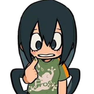 😕 Frog Anime, Rana, Carino, Cartone animato, Adesivo whatsapp sticker