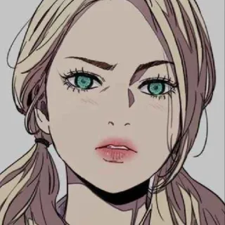 🚴‍♀ anime, cartoon, woman, face, portrait, eyes whatsapp sticker