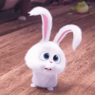 ☁️ Snowball The Secret Life of Pets coniglio, bianco, animale domestico, carino, animale, cartone animato whatsapp sticker