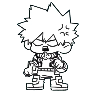 💢 Katsuki Bakugo My Hero Academia anime, boos, held, bakugo, mha, chibi telegram sticker