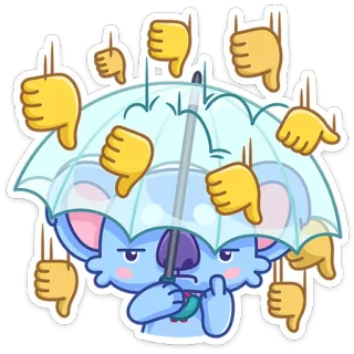👎 低評価, 嫌い, 拒否, 傘, コアラ, 漫画 telegram sticker