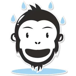 😛 aap, zweet, illustratie, dier, cartoon, gezicht telegram sticker