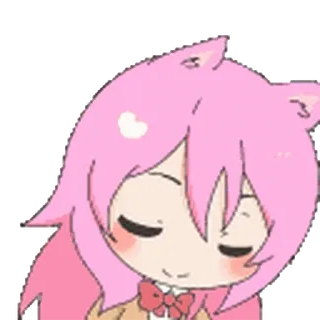 ๐ถ anime, carino, rosa, kawaii, ragazza gatto telegram sticker