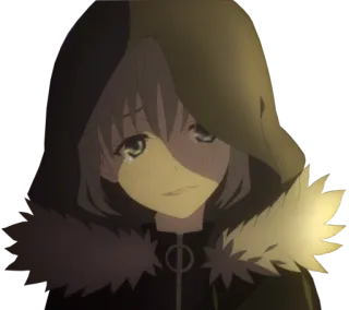 😇 Аниме, Девушка, Капюшон, Аниме персонаж telegram sticker