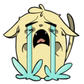 😭 sad, crying, tears, cartoon, animal, upset telegram sticker