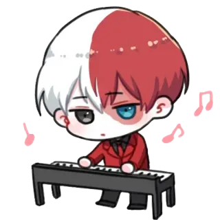 🎹 Shoto Todoroki My Hero Academia Anime, Postać, Muzyka, Pianino, Chibi, Todoroki, My Hero Academia telegram sticker