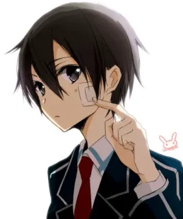 😗 Kirito Sword Art Online anime, kirito, sword art online, character, male telegram sticker