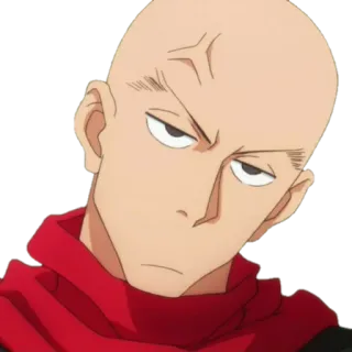 💢 Saitama One-Punch Man Saitama, One-Punch Man, anime, hero, bald, serious, bored telegram sticker