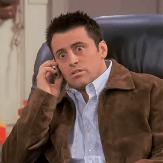 😳 Joey Tribbiani Friends joey, friends, série tv, drôle, choqué, matt leblanc, comédie telegram sticker