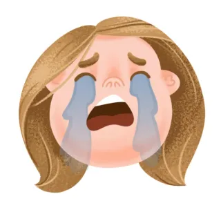 😭 llorando, triste, emoción, lágrimas, molesto, ilustración, pegatina telegram sticker