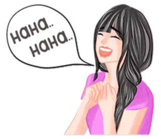 😂 haha.. haha.. mujer, risa, jaja, dibujo animado, sonriendo, chica telegram sticker
