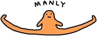 🚃 MANLY Dibujo animado, Personaje, Masculino, Varil, Fuerte telegram sticker