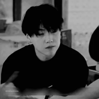 ♾ made by BTS_KOREA osoba, czarno-białe, monochromatyczny telegram sticker