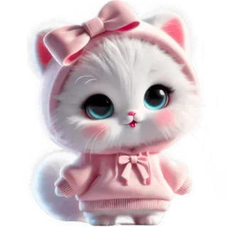 ☺️ 고양이, 귀여운, 카와이, 분홍색, 만화, 동물, 스티커 whatsapp sticker