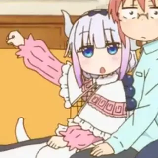 🦋 Kanna Kamui Miss Kobayashi's Dragon Maid Аниме, Дракон, Милый, Девушка, Канна telegram sticker