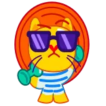 😎 Löwe, Sonnenbrille, cool, Cartoon, Aufkleber, gelb telegram sticker