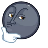 🤔 lua, rosto, pensando, expressão, desenho animado, gesto telegram sticker