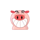 😂 porco, animal, sorriso, desenho animado telegram sticker