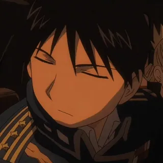 💙 Roy Mustang Fullmetal Alchemist anime, manga, roy mustang, fullmetal alchemist, reaction, bored, annoyed telegram sticker