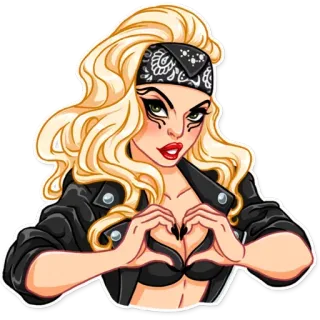 ❤️ vrouw, hart handen, portret, sticker, cartoon telegram sticker