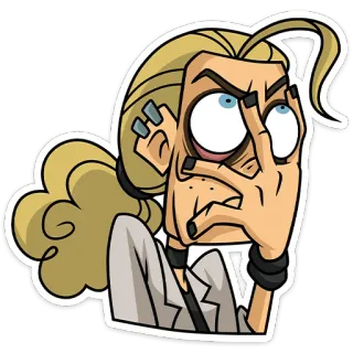 ⭐ 卡通, 角色, 手势, 中指, 冒犯 telegram sticker