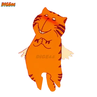 😇 猫, オレンジ, 漫画, 動物, ステッカー telegram sticker