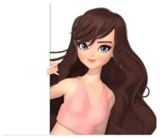 👀 Anime, Fille, Mignon, Qui regarde whatsapp sticker