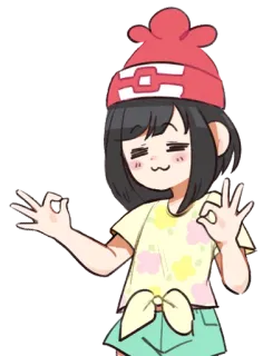 👌 anime girl, okay sign, meme, smug, fan art telegram sticker